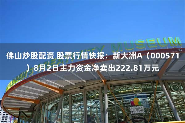 佛山炒股配资 股票行情快报:新大洲A(000571)8月2日主力资金净卖出222.81万元