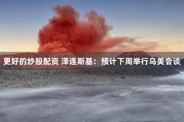 更好的炒股配资 泽连斯基：预计下周举行乌美会谈