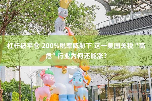 杠杆被平仓 200%税率威胁下 这一美国关税“高危”行业为何还能涨?