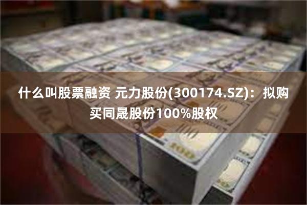 什么叫股票融资 元力股份(300174.SZ)：拟购买同晟股份100%股权