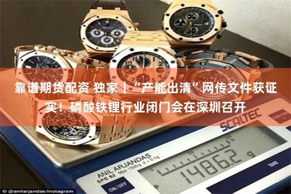 靠谱期货配资 独家|“产能出清”网传文件获证实!磷酸铁锂行业闭门会在深圳召开